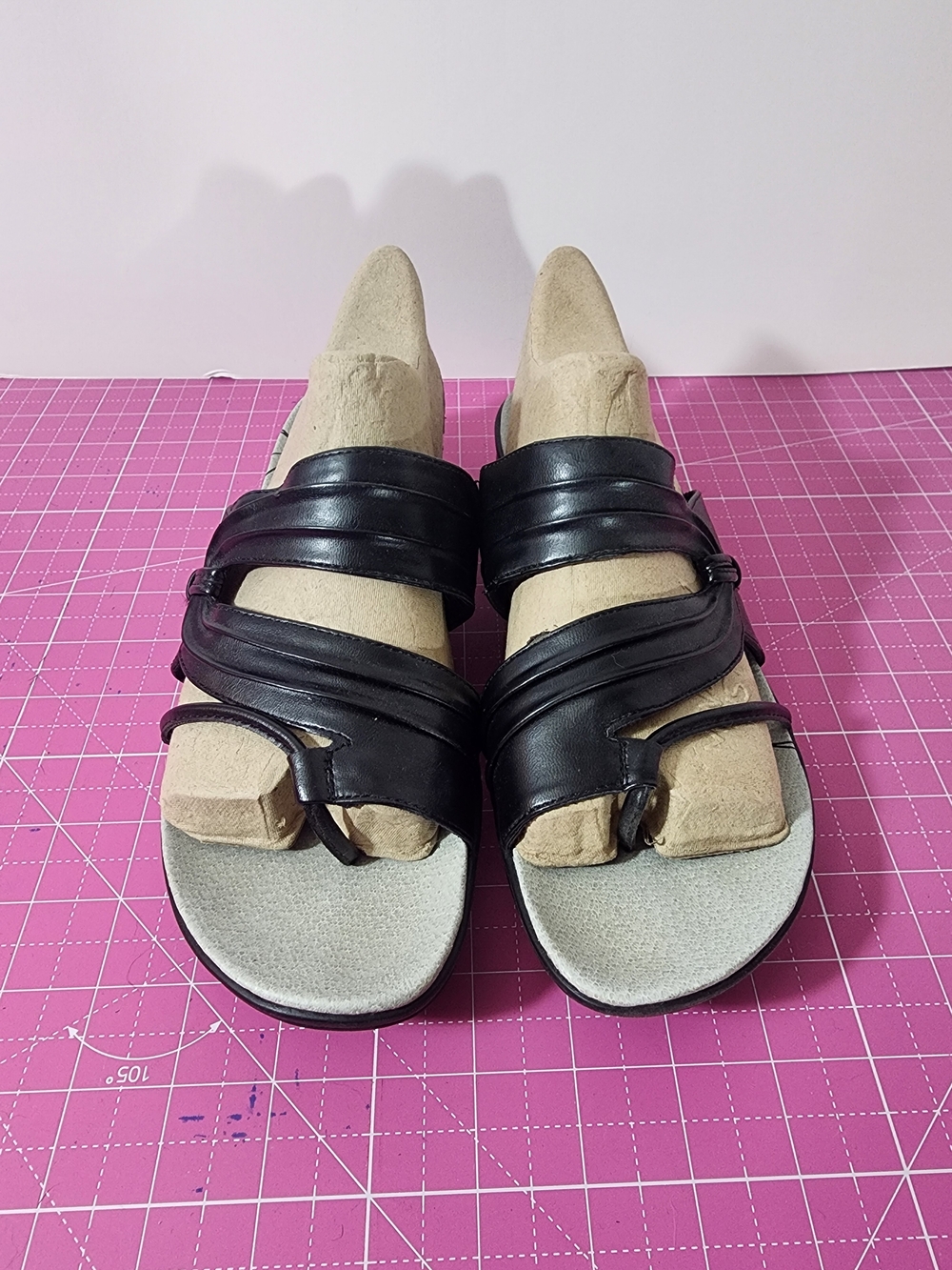 Black Strappy Women’s Sandals - Classic Comfort - 9